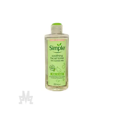تونر آرامشبخش صورت سیمپل مدل Soothing Facial Toner مناسب انواع پوست حجم 200 میلیلیتر